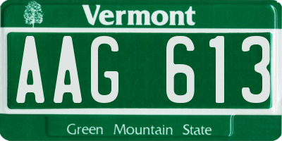 VT license plate AAG613