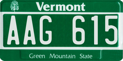 VT license plate AAG615