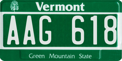 VT license plate AAG618