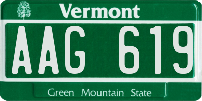VT license plate AAG619