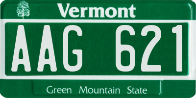 VT license plate AAG621