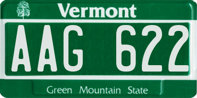 VT license plate AAG622