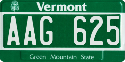 VT license plate AAG625