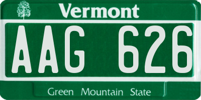 VT license plate AAG626
