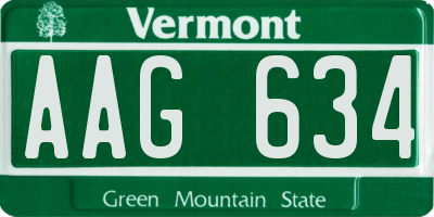 VT license plate AAG634