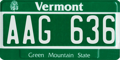 VT license plate AAG636