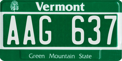 VT license plate AAG637