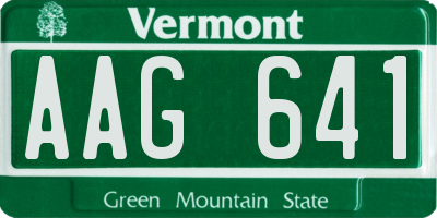 VT license plate AAG641