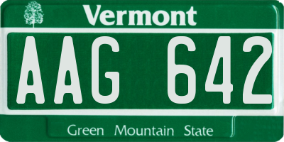 VT license plate AAG642