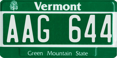 VT license plate AAG644