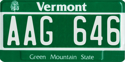 VT license plate AAG646