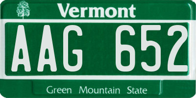 VT license plate AAG652