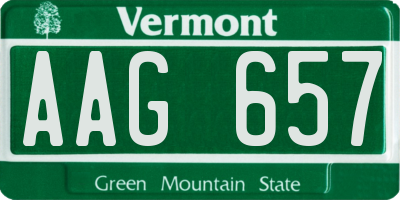 VT license plate AAG657