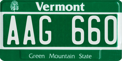 VT license plate AAG660