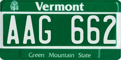 VT license plate AAG662