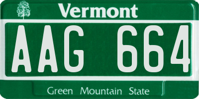 VT license plate AAG664