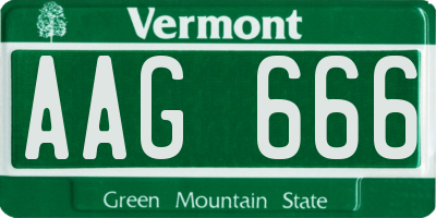 VT license plate AAG666