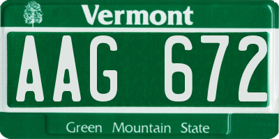 VT license plate AAG672