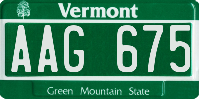 VT license plate AAG675