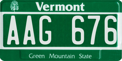 VT license plate AAG676