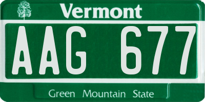 VT license plate AAG677