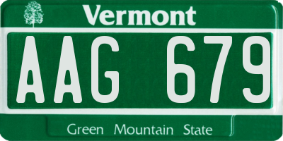VT license plate AAG679