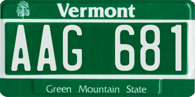 VT license plate AAG681