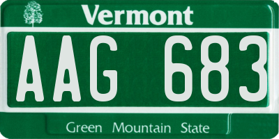 VT license plate AAG683