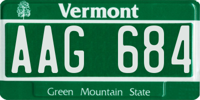 VT license plate AAG684