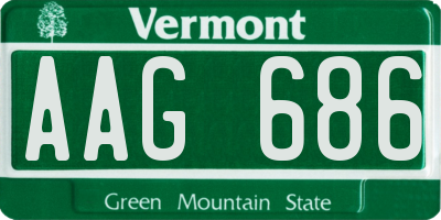 VT license plate AAG686