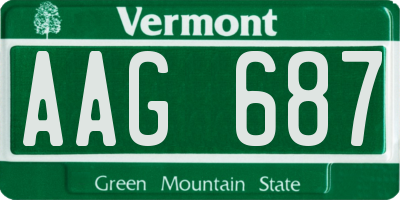 VT license plate AAG687
