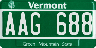 VT license plate AAG688
