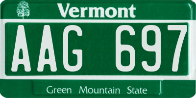 VT license plate AAG697