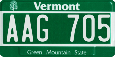 VT license plate AAG705