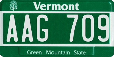 VT license plate AAG709