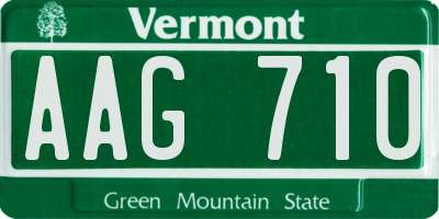 VT license plate AAG710