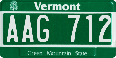 VT license plate AAG712