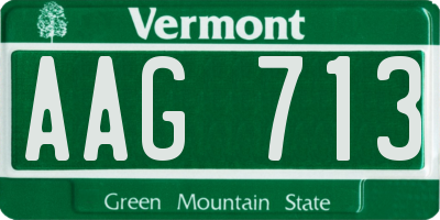 VT license plate AAG713