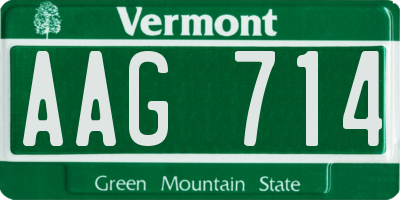 VT license plate AAG714