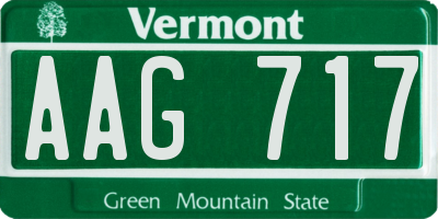 VT license plate AAG717