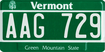 VT license plate AAG729