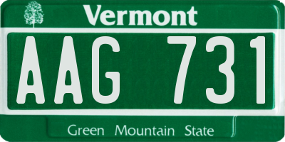 VT license plate AAG731