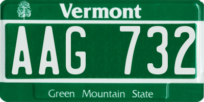 VT license plate AAG732