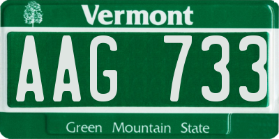 VT license plate AAG733