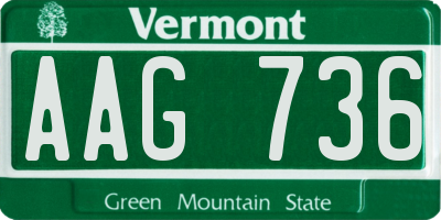 VT license plate AAG736