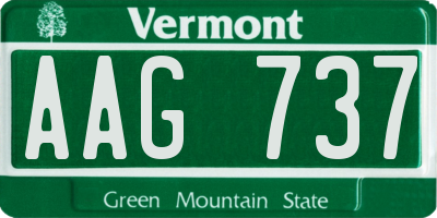 VT license plate AAG737