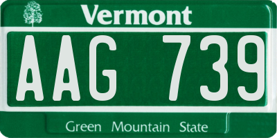 VT license plate AAG739