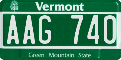 VT license plate AAG740