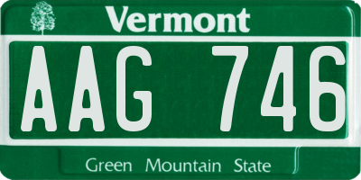 VT license plate AAG746