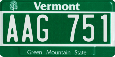 VT license plate AAG751